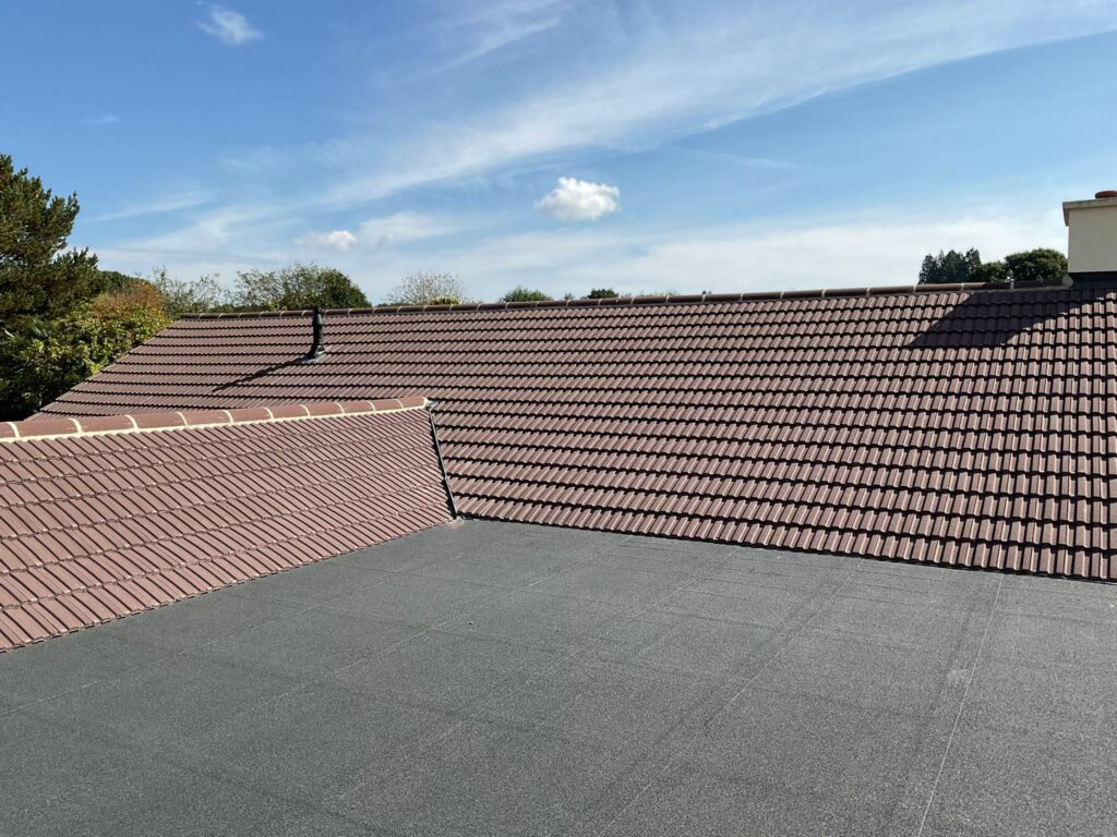 This is a photo of a roof which has just been repaired works carried out by LJ Roofing Chippenham