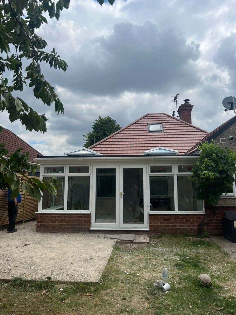 This is a photo of a hipped roof on a bungalow that has just had roof repairs carried out. Works carried out by LJ Roofing Chippenham